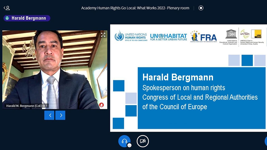 Harald Bergmann: “Local authorities are the first line of defence of human rights but also the launching pad for their application”